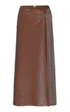 Johanna Ortiz Shimmering Brown Nuevo Destino Midi Skirt