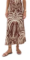 Johanna Ortiz Keel Gathered Maxi Skirt In Brown