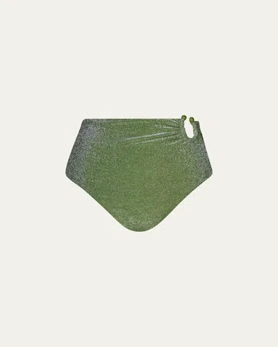 Johanna Ortiz Shimmering Taita Bikini Bottoms In Green