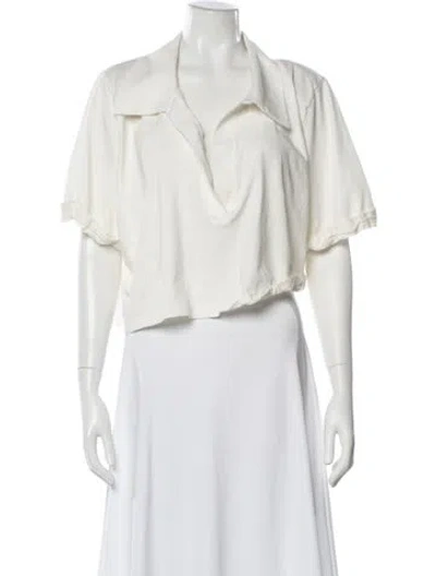 Pre-owned Johanna Ortiz Short Sleeve Blouse In Neutral