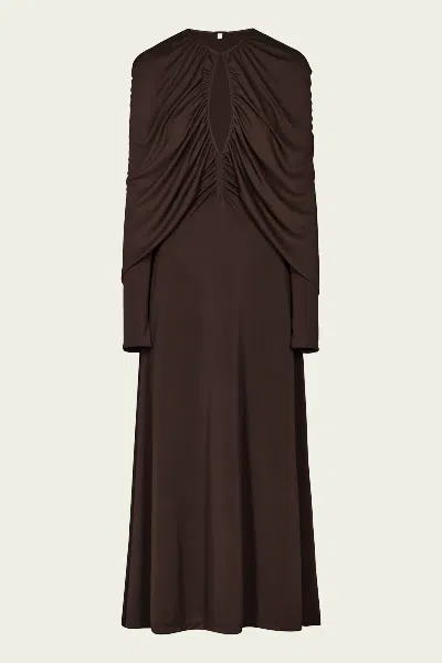 JOHANNA ORTIZ SILENT SOLSTICE DRESS IN CHOCOLATE