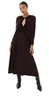 Johanna Ortiz Silent Solstice Midi Dress Chocolate In Brown