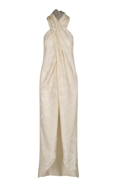 Johanna Ortiz Silent Water Draped Top In Neutral