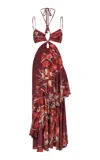 Johanna Ortiz Silk Andalusian Rhythms Maxi Dress In Multi