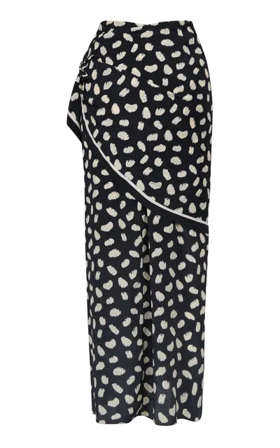 Johanna Ortiz Silk Captivation Ankle Skirt In Black