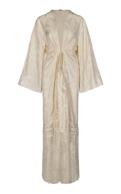 Johanna Ortiz Silk Excess Kimono In Neutral