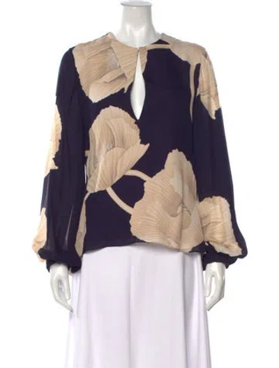 Pre-owned Johanna Ortiz Silk Floral Print Blouse In Multicolor