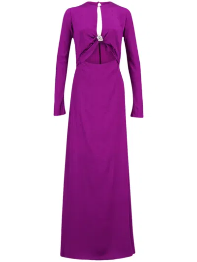 Johanna Ortiz Silk Jacquard Maxi Dress In Purple