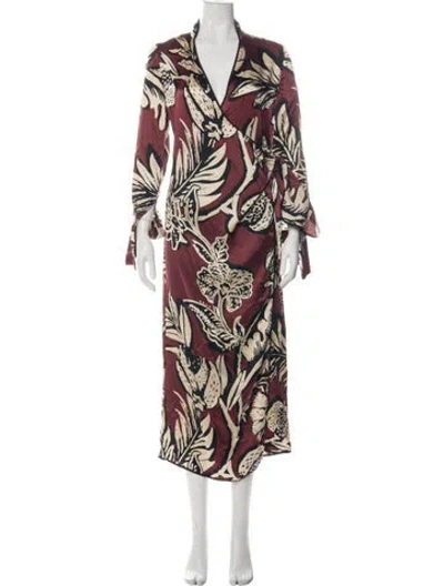 Pre-owned Johanna Ortiz Silk Long Dress In Green