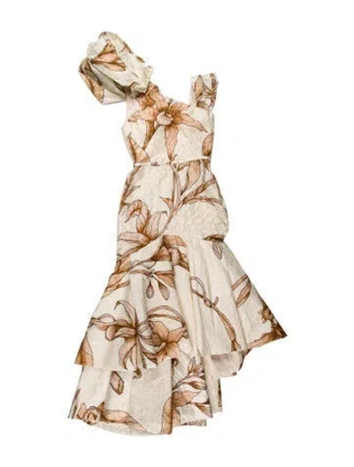 Pre-owned Johanna Ortiz Silk Long Dress In Multicolor