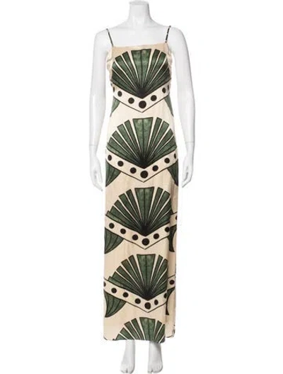 Pre-owned Johanna Ortiz Silk Long Dress In Neutral