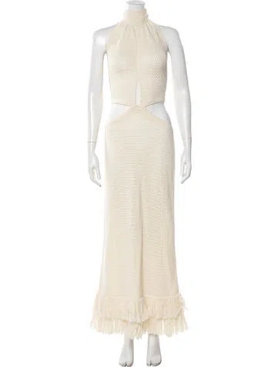Pre-owned Johanna Ortiz Silk Long Dress In Neutral