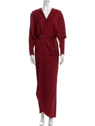 Pre-owned Johanna Ortiz Silk Long Dress In Red
