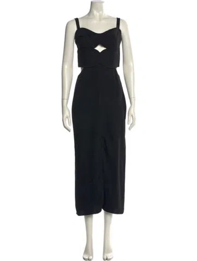 Pre-owned Johanna Ortiz Silk Long Dress W/ Tags In Black