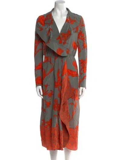 Pre-owned Johanna Ortiz Silk Midi Length Dress W/ Tags In Orange