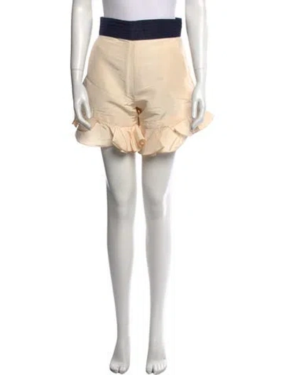 Pre-owned Johanna Ortiz Silk Mini Shorts In Neutral