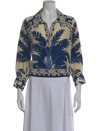Pre-owned Johanna Ortiz Silk Printed Blouse In Neutral