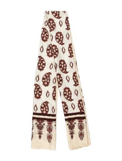 Pre-owned Johanna Ortiz Silk Printed Scarf In Neutral