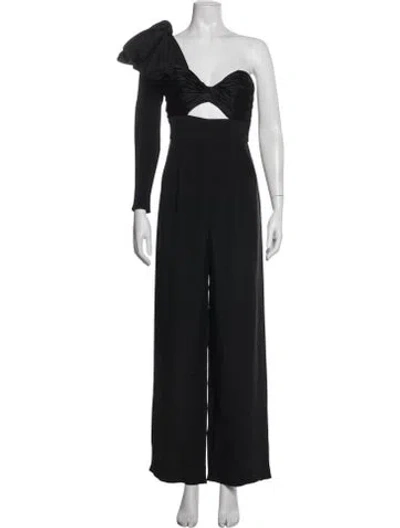 Pre-owned Johanna Ortiz Silk V-neck Jumpsuit In Black