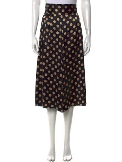 Pre-owned Johanna Ortiz Silk Wide Leg Pants In Black