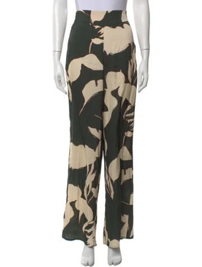 Pre-owned Johanna Ortiz Silk Wide Leg Pants In Multi