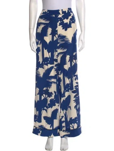Pre-owned Johanna Ortiz Silk Wide Leg Pants In Neutral