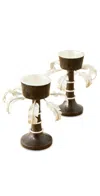 Johanna Ortiz Silver Sincelejo Candle Holder Set Of 2 Silver In Silver