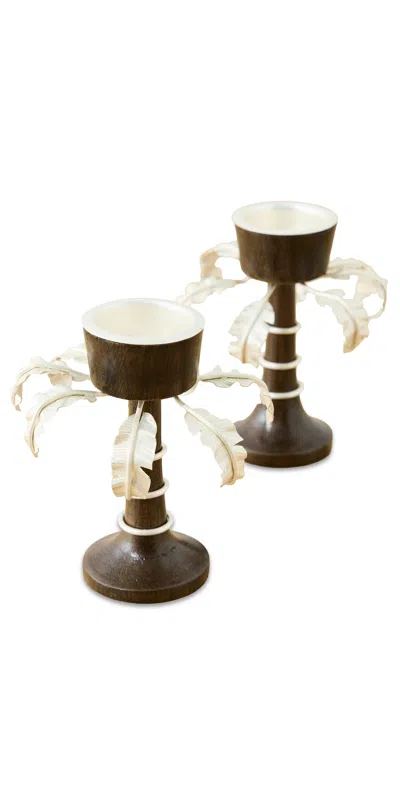 Johanna Ortiz Silver Sincelejo Candle Holder Set Of 2 Silver In Black