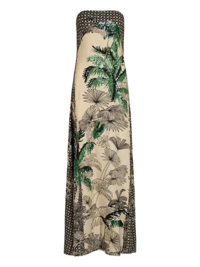 JOHANNA ORTIZ SIMBOLOGIA FLORAL SEQUIN MAXI DRESS