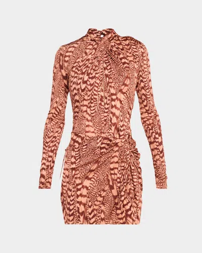 Johanna Ortiz Softly Unbound Jersey Mini Dress In Brown