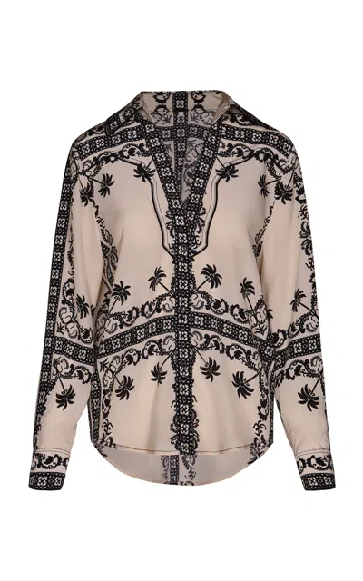 Johanna Ortiz Sonriente Silk Jacket In Print