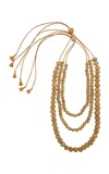 Johanna Ortiz Soul's Purification Tiered Beaded Necklace In Brown