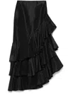 Johanna Ortiz Spirit Of Exploration Ruffled Silk Maxi Skirt In Black