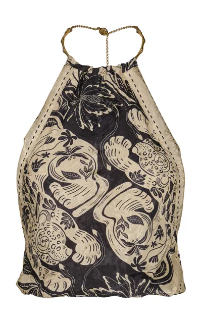 Johanna Ortiz Spirit Of The Jaguar Cropped Top In Multi