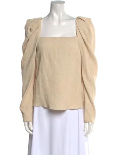 Pre-owned Johanna Ortiz Square Neckline Long Sleeve Blouse In Neutral