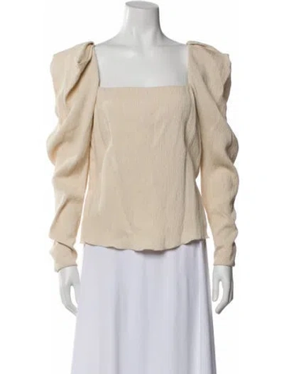 Pre-owned Johanna Ortiz Square Neckline Long Sleeve Top In Neutral