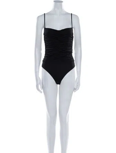 Pre-owned Johanna Ortiz Square Neckline Sleeveless Bodysuit In Green