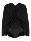 Johanna Ortiz Starlight Draped Bodysuit In Black