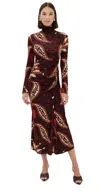 Johanna Ortiz Start Point Gathered Maxi Dress In Brown