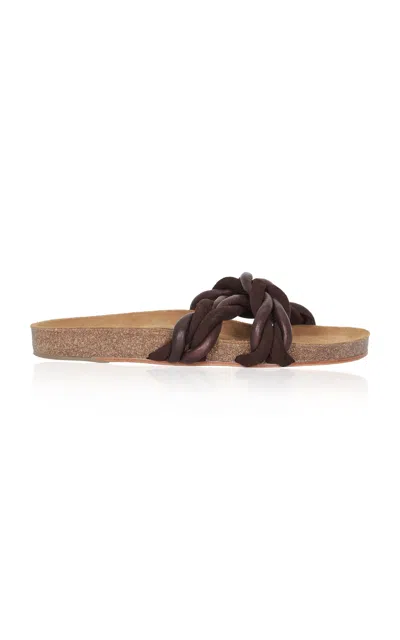 Johanna Ortiz Steady Keel Leather Sandals In Brown