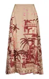 Johanna Ortiz Steps Of Joy Linen Maxi Skirt In Neutral