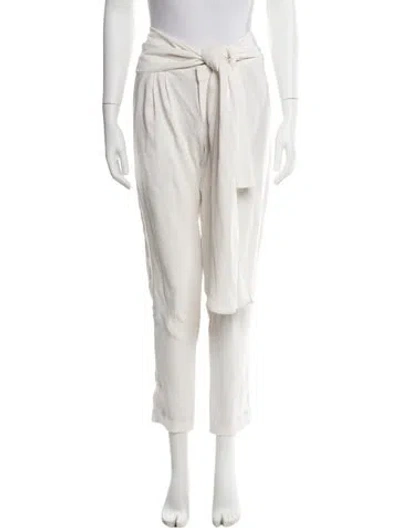 Pre-owned Johanna Ortiz Straight Leg Pants In White
