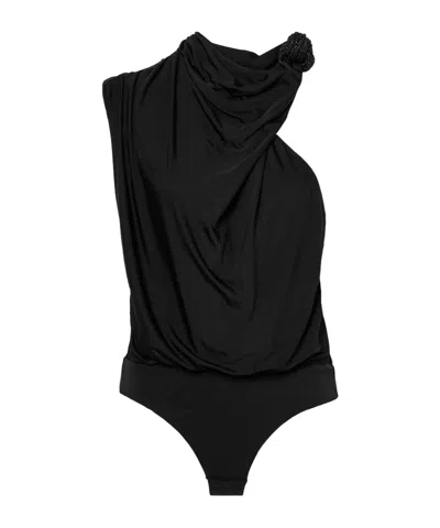 Johanna Ortiz Stretch Jersey Bodysuit In Black