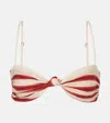 Johanna Ortiz Striped Bikini Top In Multicoloured