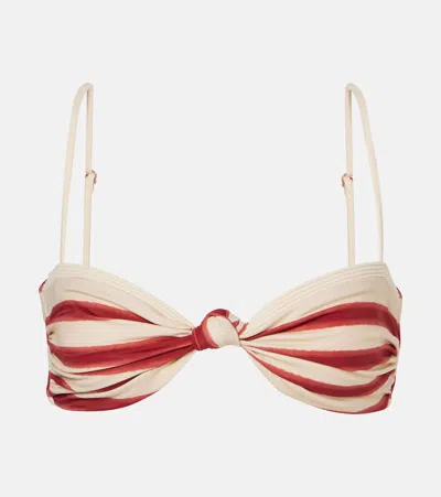 Johanna Ortiz Striped Bikini Top In Multicoloured