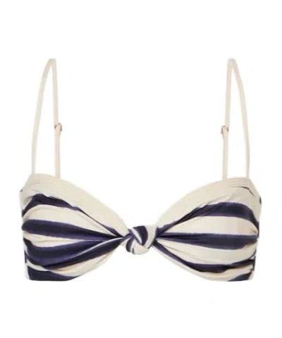 Johanna Ortiz Striped Bikini Top In Neutral