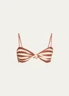 Johanna Ortiz Healing Tools Knotted Bandeau Bikini Top In Swimsuit Stripes