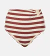Johanna Ortiz Striped High-rise Bikini Bottoms In 0