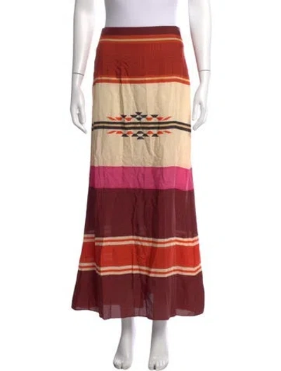 Pre-owned Johanna Ortiz Striped Long Skirt In Neutral
