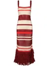 Johanna Ortiz Embayed Midi Dress Antique Ecru And Wine In Multi